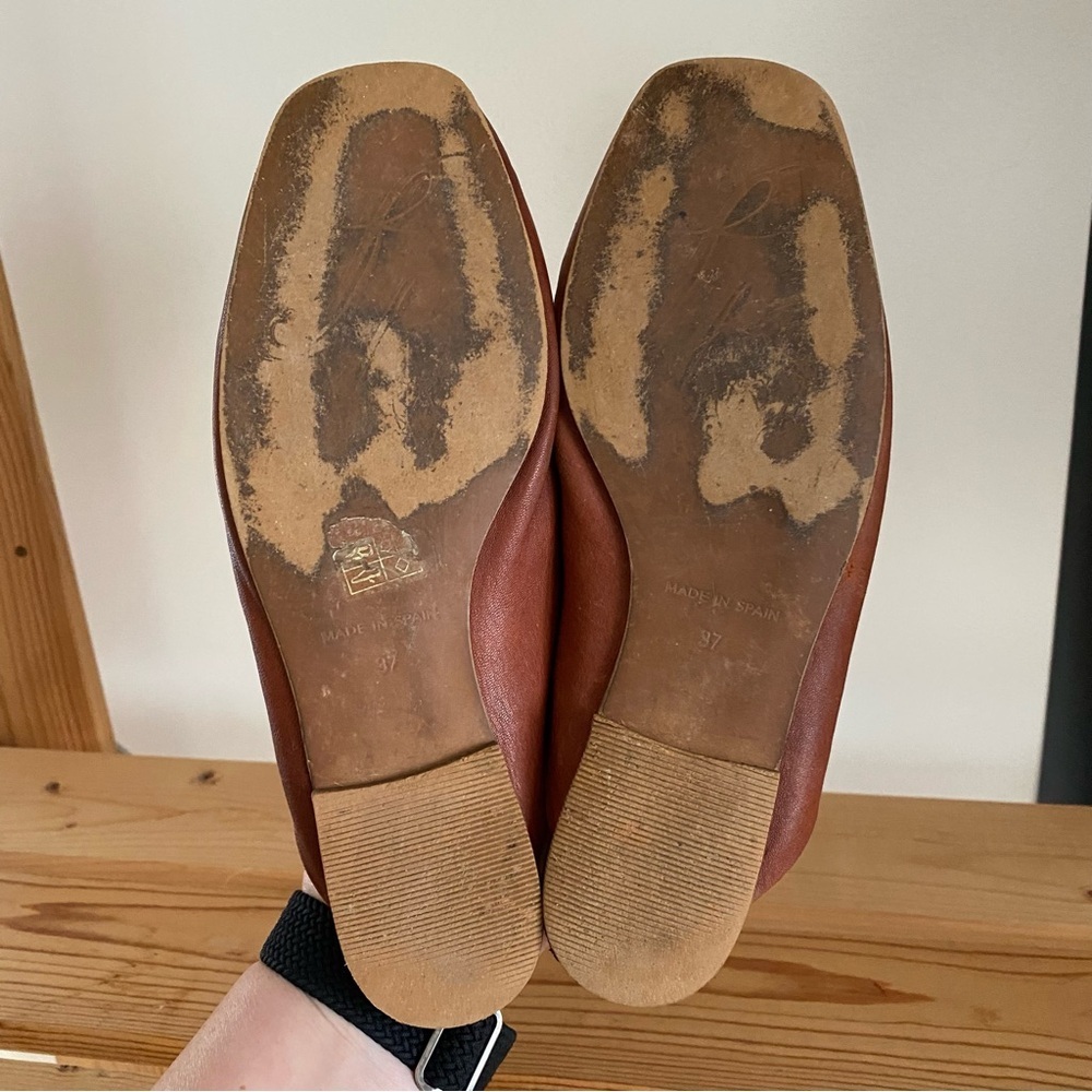 Free People Brown Leather Reese Mule Flats 37 - Picture 12 of 14